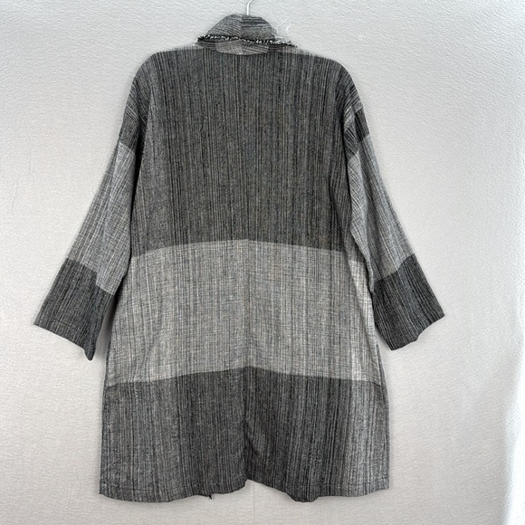 Eileen Fisher -women’s organic cotton grey/black Shawl  collar jacket size L /XL - Picture 7 of 7